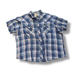 Vintage Plaid Pearl Snap Wrangler Western Button Up Shirt